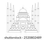 The Blue Mosque Turkey Istanbul Sultan Ahmet masjid Islamic cultural architecture holy praying building design outline style