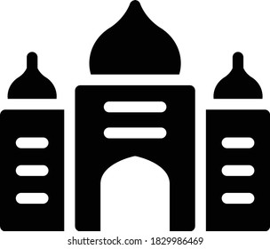 blue mosque vector glyph flat icon 