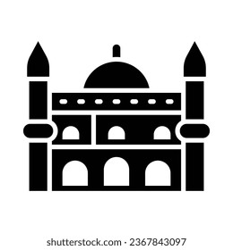 Blue Mosque Vector Glyph Icon For Personal And Commercial Use.

