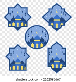 Blue Mosques Islamic Badge, ,Islamic Religion,Eid Al-Adha,Eid Mubarak,Eid Al Fitr,Ramadan Kareem