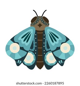 Elemento de ilustración aislado de polilla azul