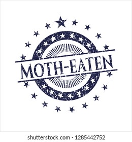 Blue Moth-eaten distressed rubber seal with grunge texture