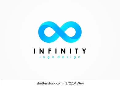 Blue Motion Infinity Logo isolated on White Background. Usable for Business and Technology Logos. Vector Logo Design Template Element.