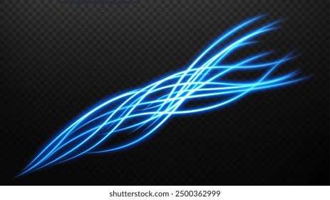 Blaue Bewegung Lichtwege, lange Zeit Exposition Bewegung Unschärfeeffekt, Vektorgrafik