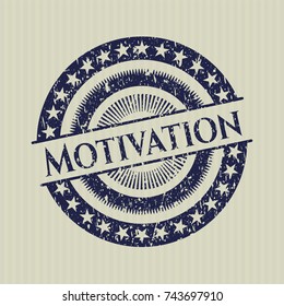 Blue Motivation distress rubber grunge stamp