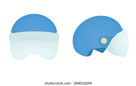 Blue motorcycle helmet. vector illustration