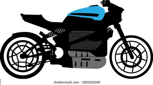 Vista lateral de la ilustración de la motocicleta azul