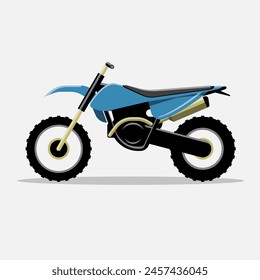 blue motorcycle on white background