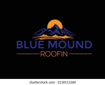 Blue Mound Roffin Mountain Business Vector  Logo Design