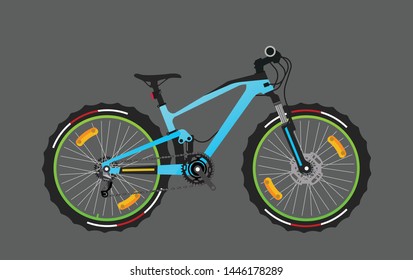 Blue mountain bike quality vector