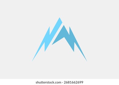 Blue mountain and bolt logo