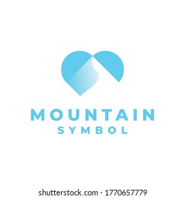 Blue Mountain Gradient Logo Vector With Modern silhouette Concept Style.