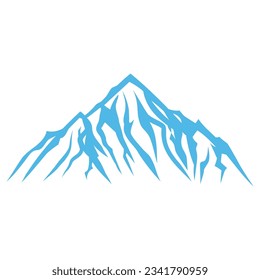 Blue Mountain Iceberg Hills Adventure White Vector Logo Template Design svg