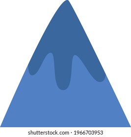 Montaña azul, ilustración de icono, vector sobre fondo blanco