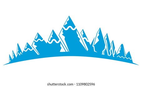 blue mountain landscape illustration