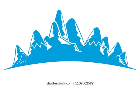 blue mountain landscape illustration