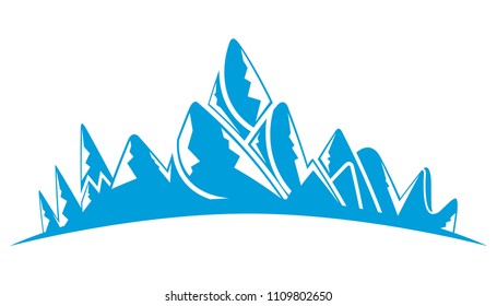 blue mountain landscape illustration