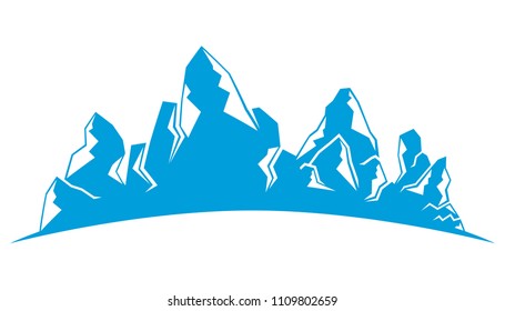 blue mountain landscape illustration