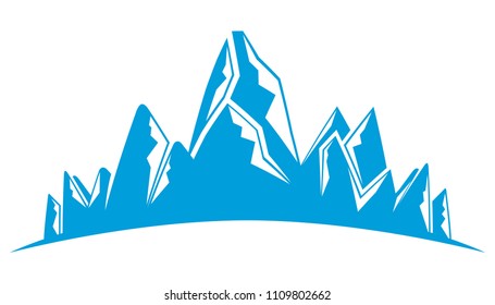 blue mountain landscape illustration