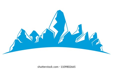 blue mountain landscape illustration