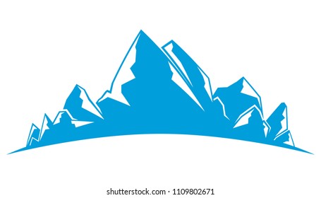 blue mountain landscape illustration