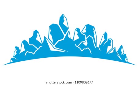 blue mountain landscape illustration