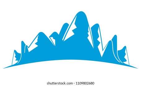 blue mountain landscape illustration