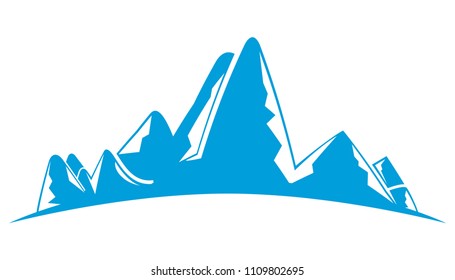 blue mountain landscape illustration