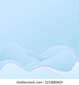 resumen de fondo de estilo de papel vectorial de paisaje de montaña azul. ilustración vectorial. paisaje panorámico de montaña monocromo azul llano papel vectorial corte estilo fondo