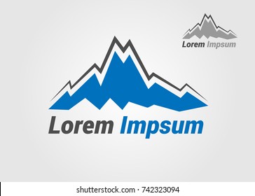 blue mountain logo design concept template