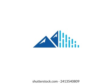 blue mountain logo design modern simple symbol icon template