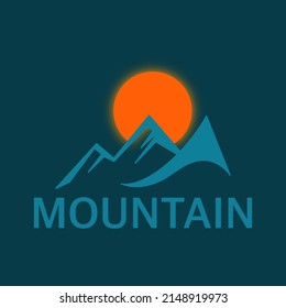 Blue mountain logo design template. good for company logo