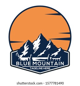 blue mountain logo icon vector