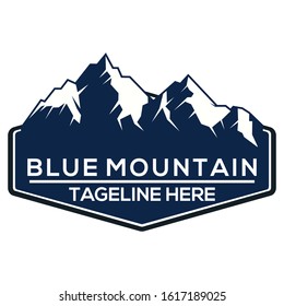 blue mountain logo icon vector