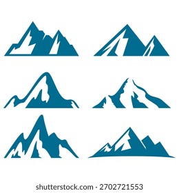 blaue Berg Logo Set Vorlage