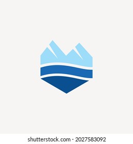 Blue Mountain Logo Template. simple and modern logo design.