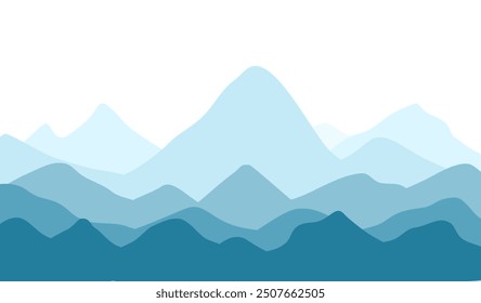 blue mountain range flat landscape background