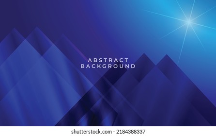 Blue mountain and starlight luxury background vector template.