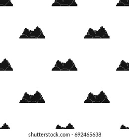Blue mountain, under which flows the river.Different mountains single icon in black style vector symbol stock illustration.