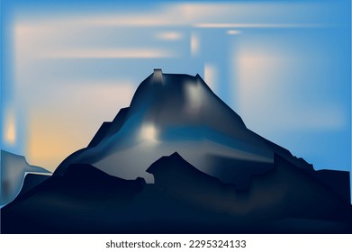 Blue  Mountain vector Illustration art 