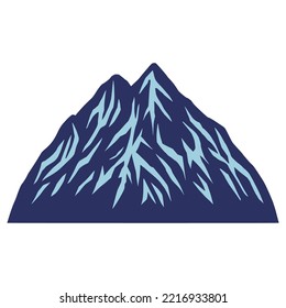 Blue Mountain Vector Illustration Beautiful Dark Blue Mountain Hills Landscape 