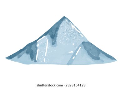 Blue Mountains in fog hand drawn with ink in minimalist style