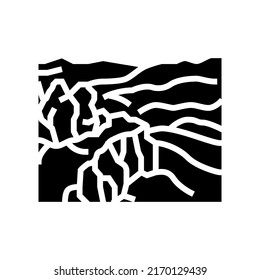 blue mountains glyph icon vector. blue mountains sign. isolated symbol illustration