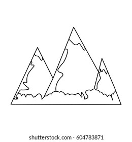 Blue mountains with ice on top.The mountains in Scotland.Scottish mountain range.Scotland single icon in outline style vector symbol stock illustration.