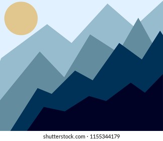 Blue mountains landscape. Vector illustration