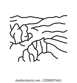 blue mountains line icon vector. blue mountains sign. isolated contour symbol black illustration