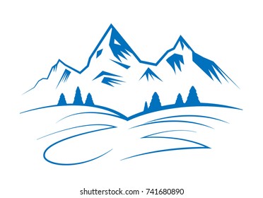 Blue mountains vector illustration