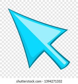 Blue mouse arrow icon. Cartoon illustration of arrow vector icon for web design