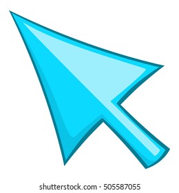 Blue mouse arrow icon. Cartoon illustration of arrow vector icon for web design