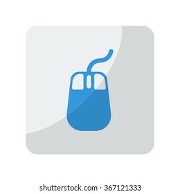 Blue Mouse icon on grey rounded square button on white
